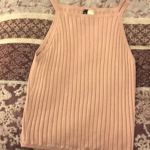 Pink ribbed tank top from H&M